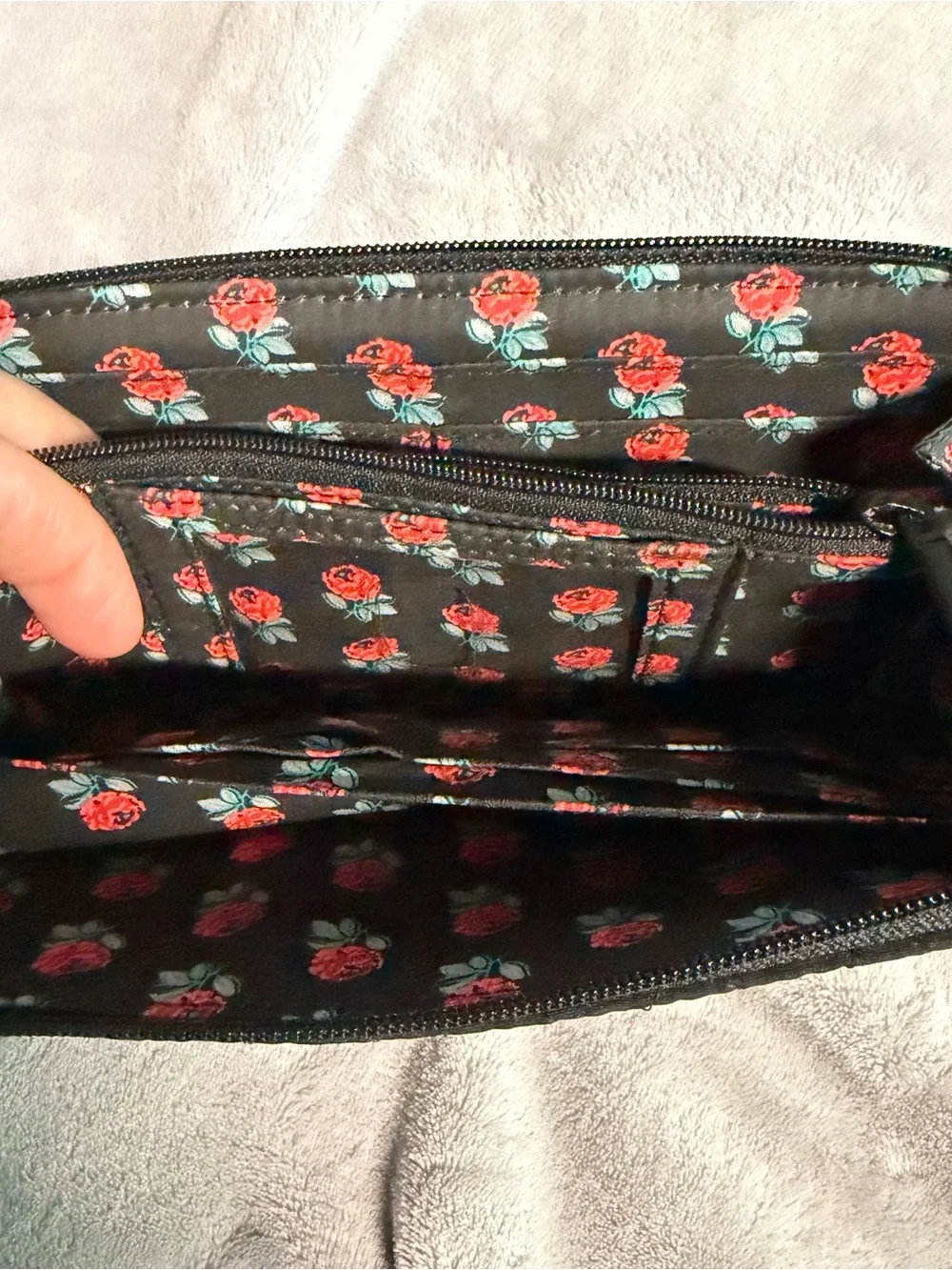 Vera Bradley Black Quilted Zip Wallet